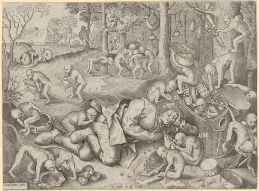 Der von Affen ausgeraubte Hausierer - Pieter Bruegel d. .
